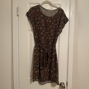 Gap tie dress — black ditsy pattern